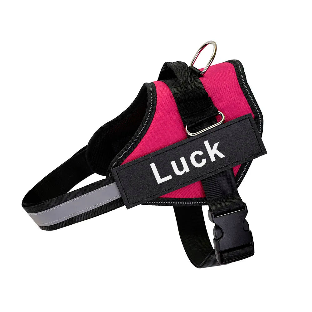 Dog Harness Vest ID Patch Customized Reflective Breathable