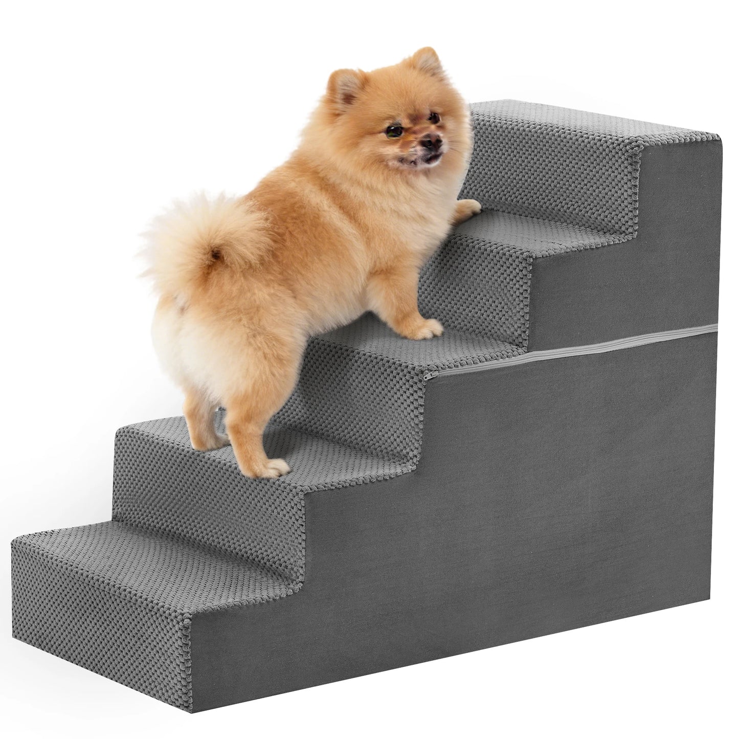 3-5 Step Right Angled Foam Non-Slip Pet Ladder Ramp Stairs For Home