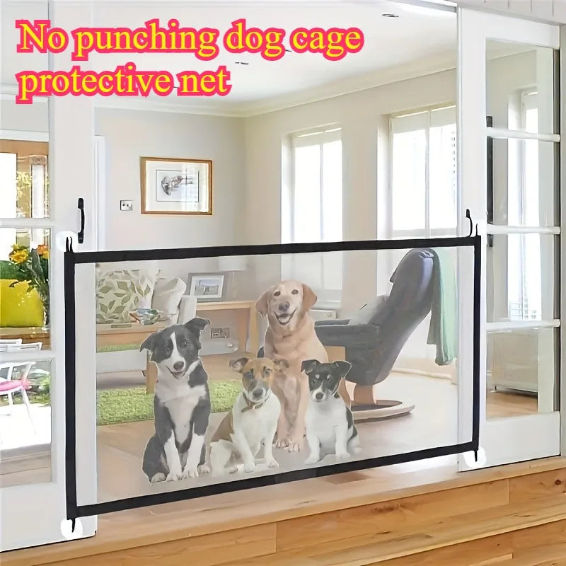1-piece retractable pet fence, cat and dog protection and isolation