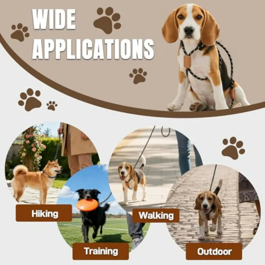 Slip Leads , Collar Leash and Harness All in One, Pet Training Lead for Walking,