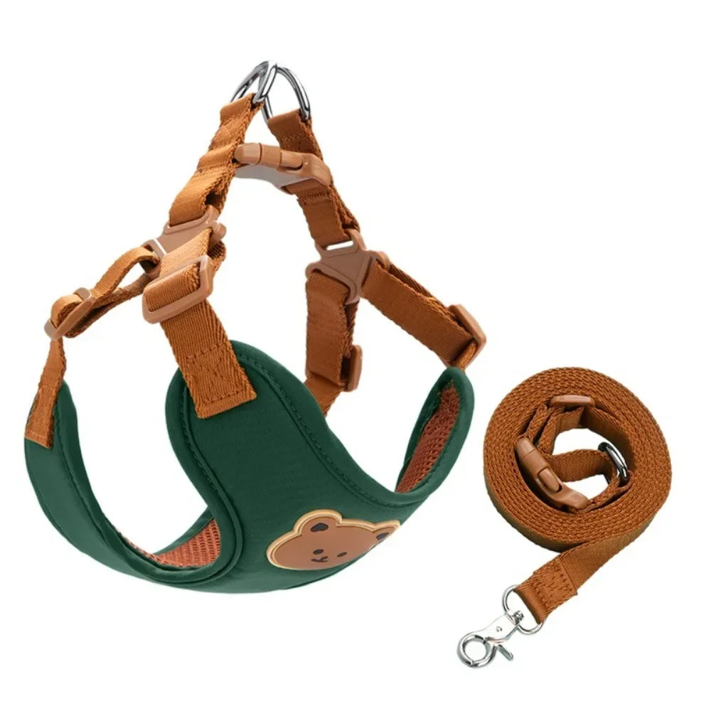 Cute Pet Harness Leash Anti-Escape Adjustable For Small Medium Dog Cat