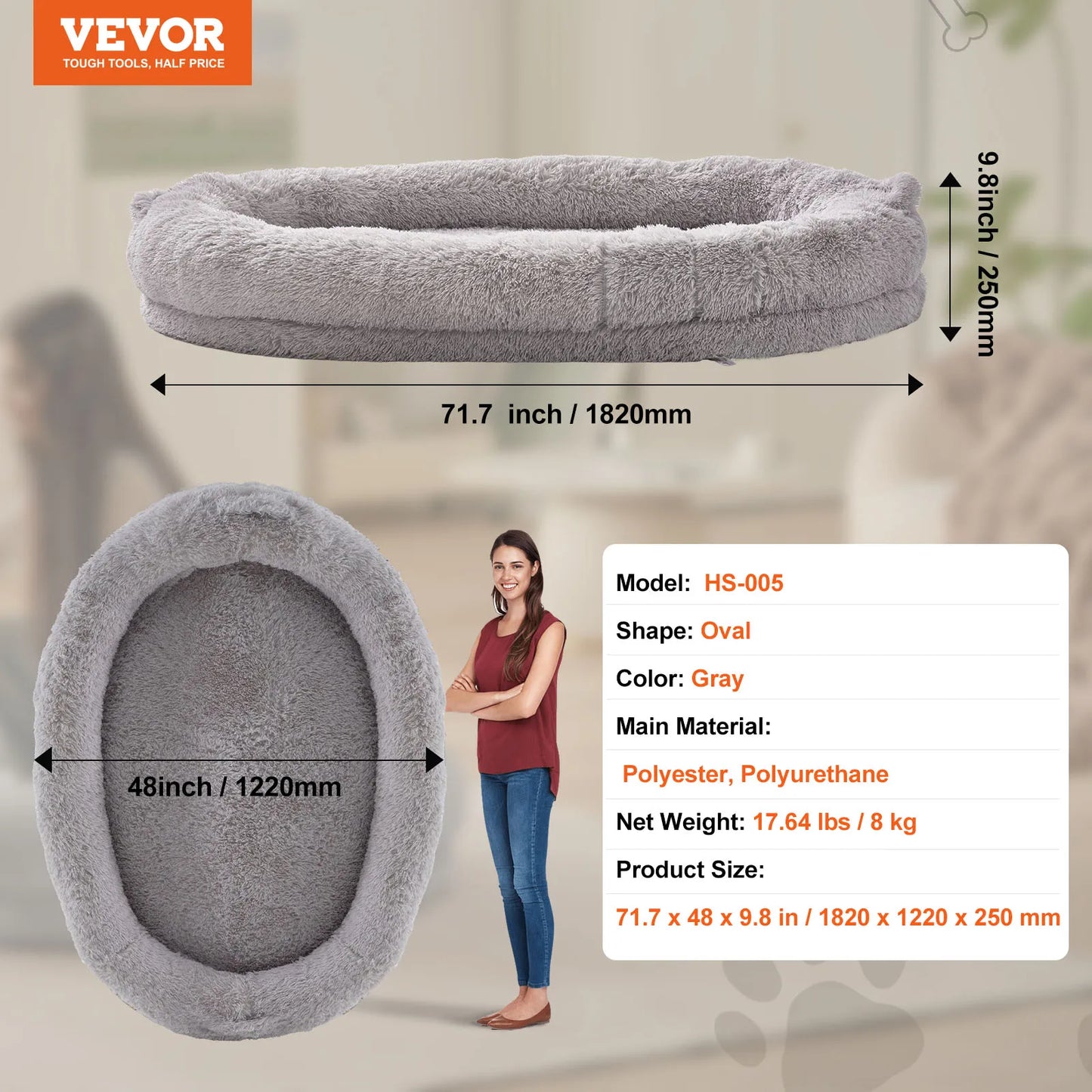 Human Dog Bed Human with Washable Cover