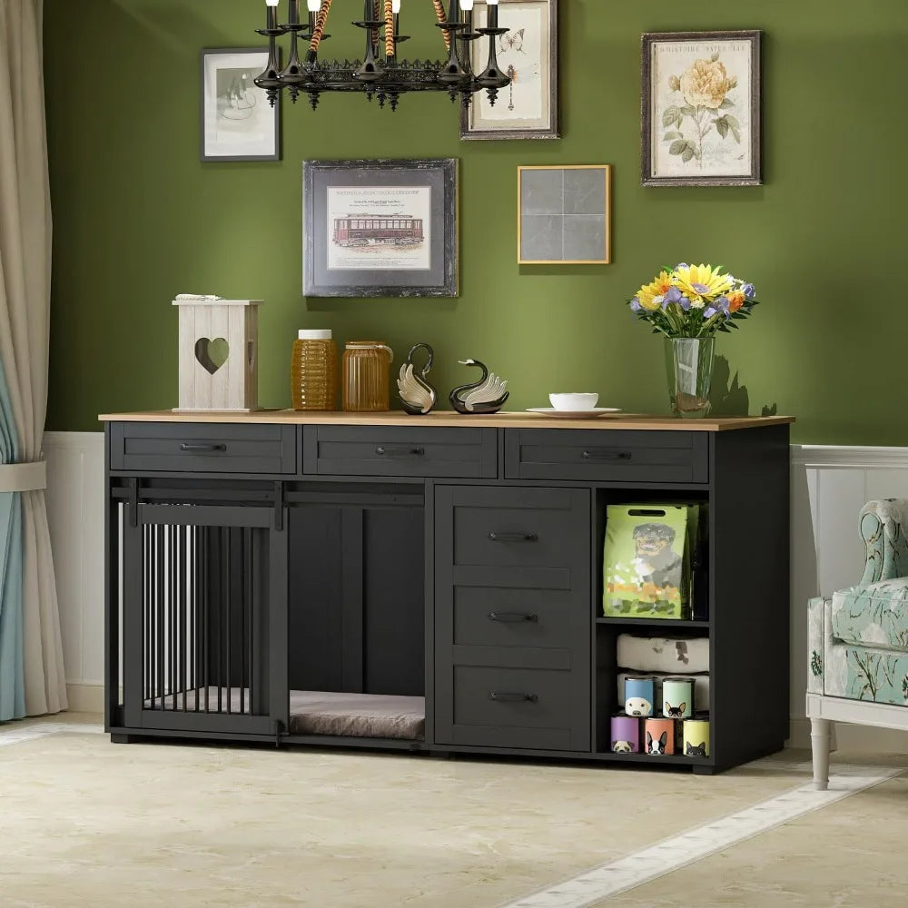 Dog crate funiture with storage,
