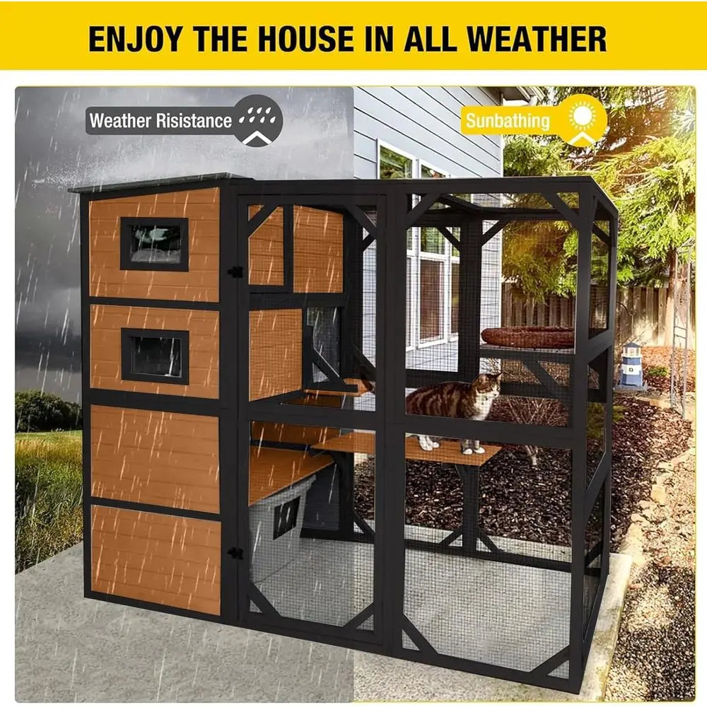 4-Tier Cat Enclosure ,Indoor or Outdoor Use