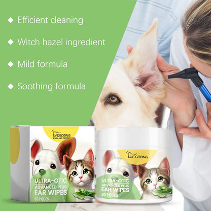 Pet Ear Cleaner Pads \ Daily Cleaning Ear Wipes