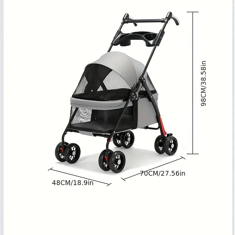 Pet Stroller  - Foldable Outdoor Travel Carrier