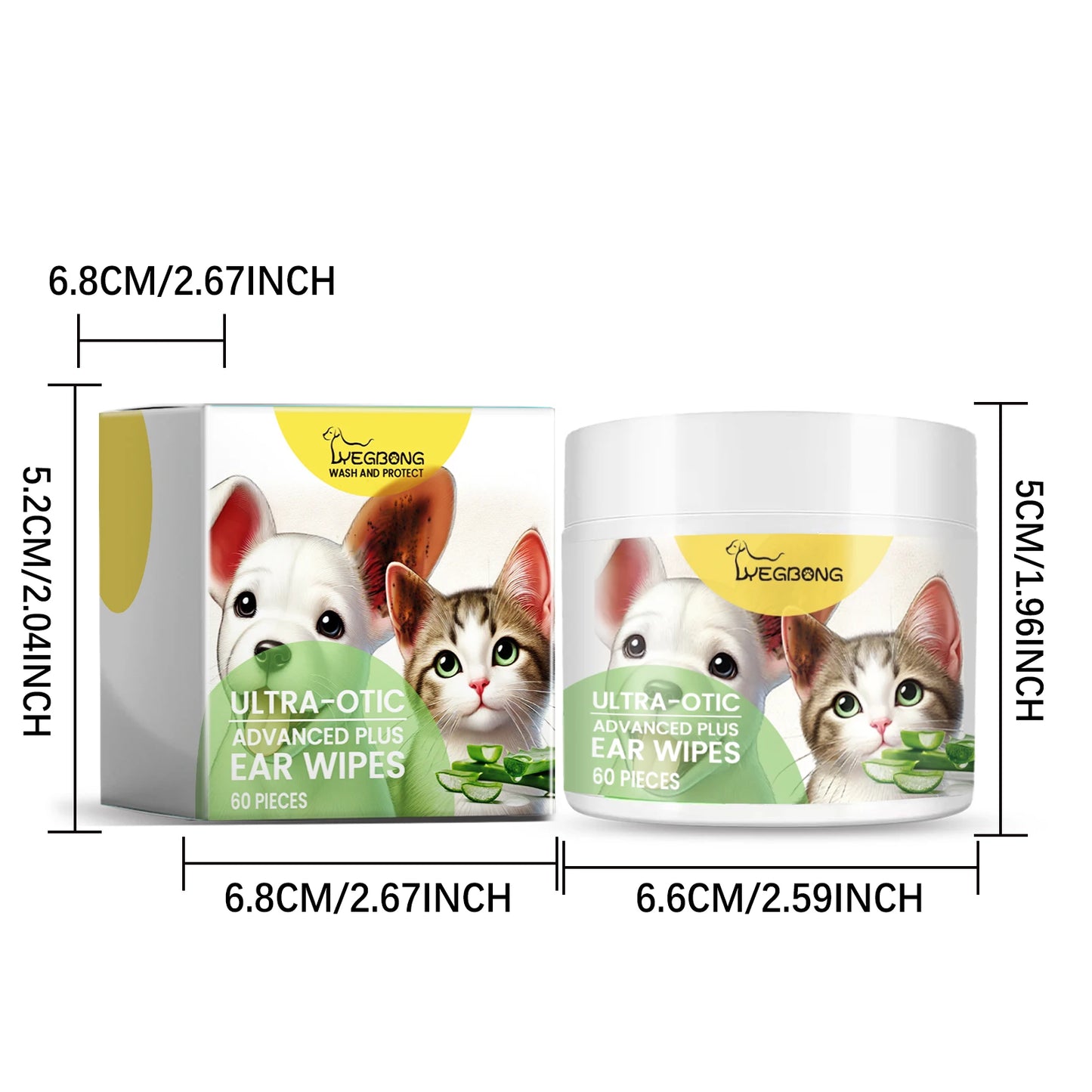 Pet Ear Cleaner Pads \ Daily Cleaning Ear Wipes