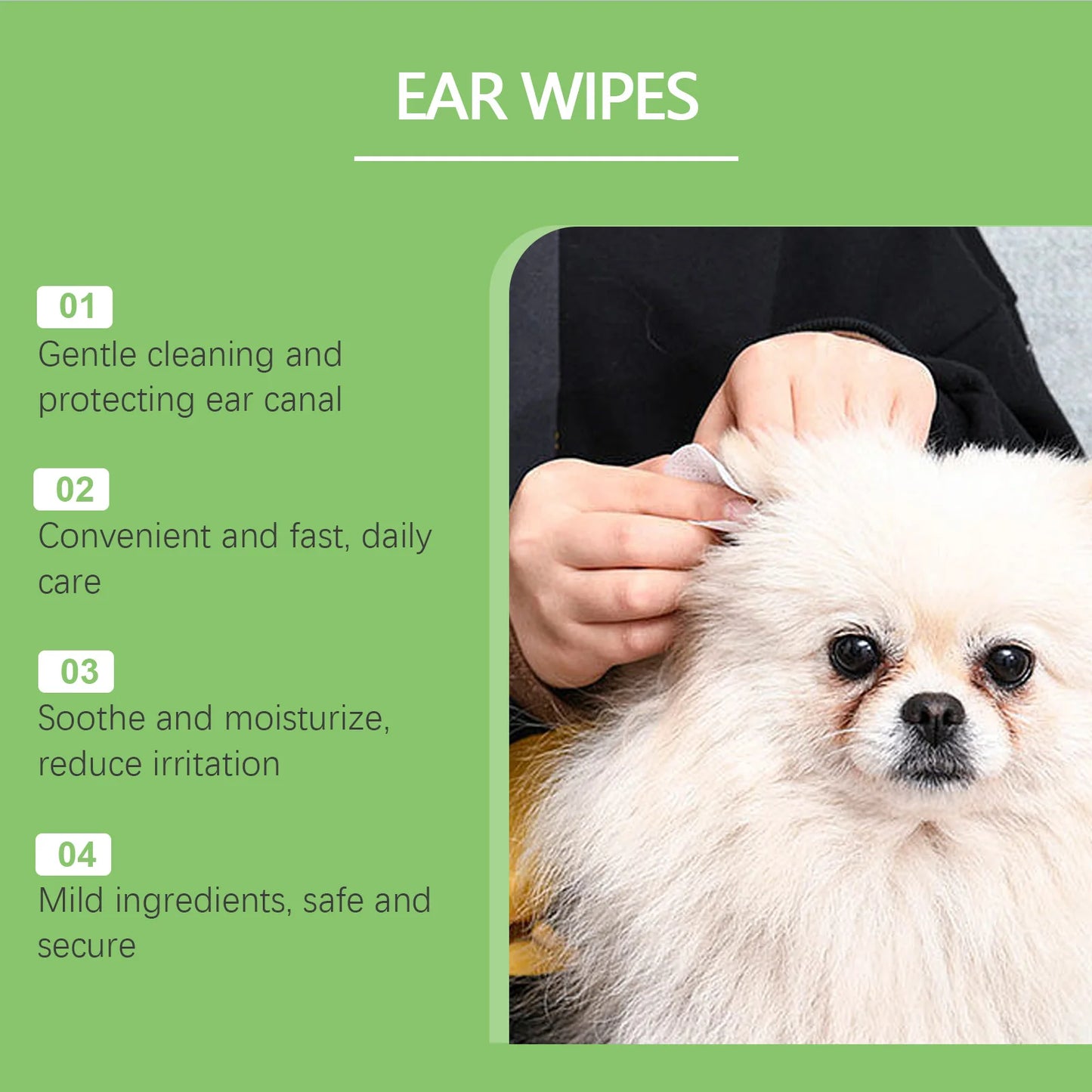 Pet Ear Cleaner Pads \ Daily Cleaning Ear Wipes