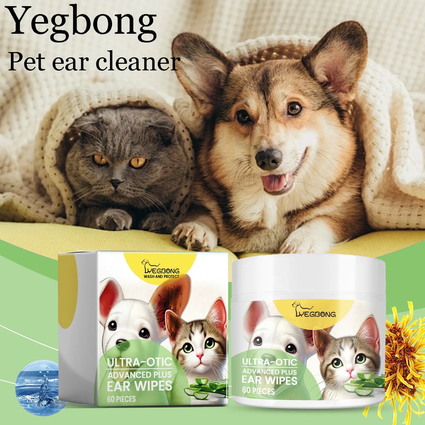 Pet Ear Cleaner Pads \ Daily Cleaning Ear Wipes