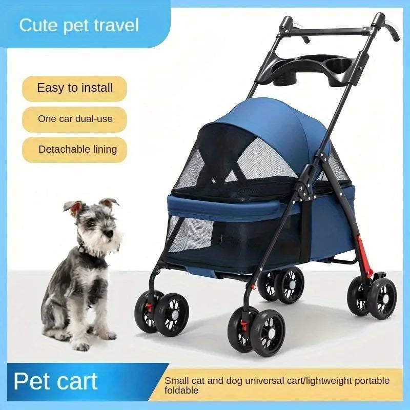 Pet Stroller  - Foldable Outdoor Travel Carrier