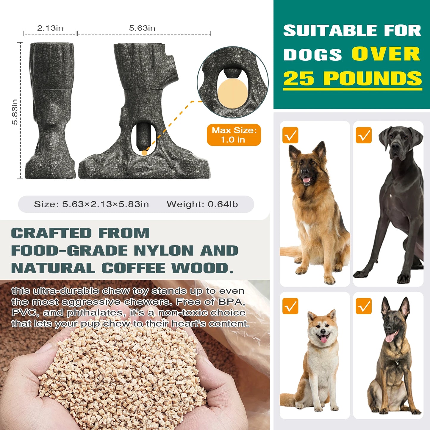 Tough Chew Toy for Aggressive Chewers,  Toy for Large Dogs