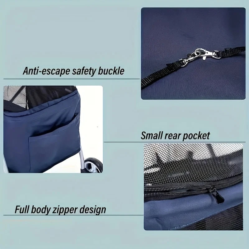 Pet Stroller  - Foldable Outdoor Travel Carrier