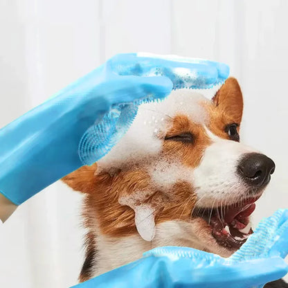 Pet Bathing Glove - Scrubber Mitt Bite-Resistant