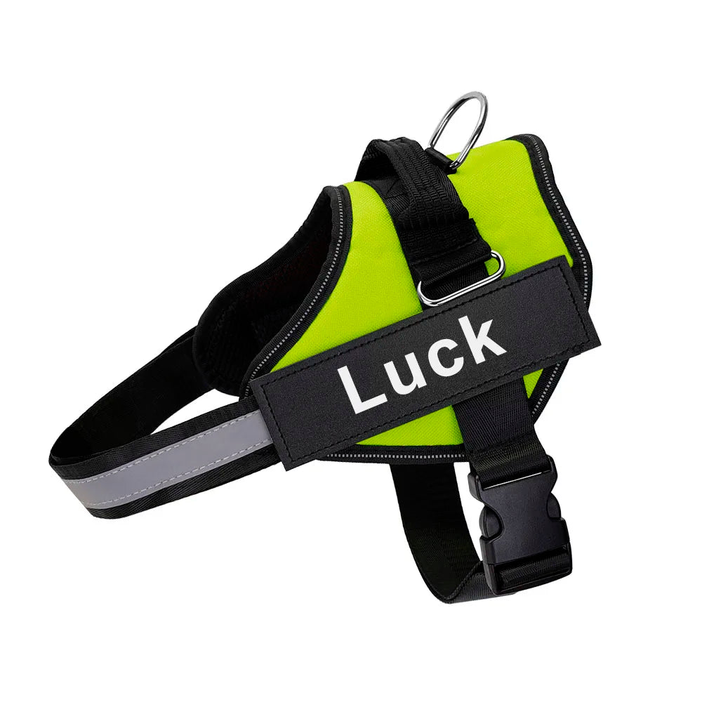 Dog Harness Vest ID Patch Customized Reflective Breathable
