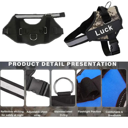 Dog Harness Vest ID Patch Customized Reflective Breathable