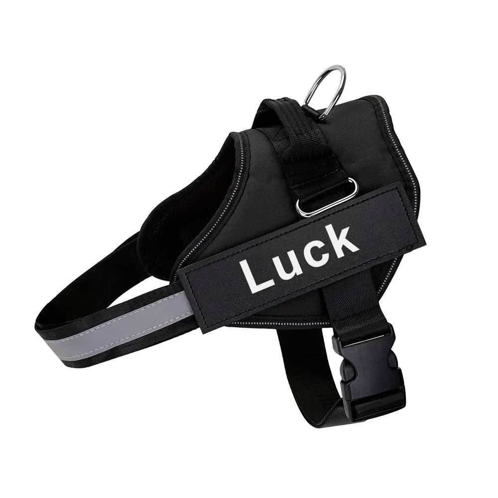 Dog Harness Vest ID Patch Customized Reflective Breathable