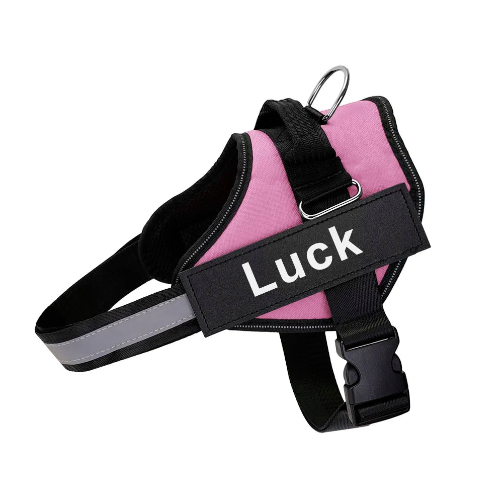 Dog Harness Vest ID Patch Customized Reflective Breathable