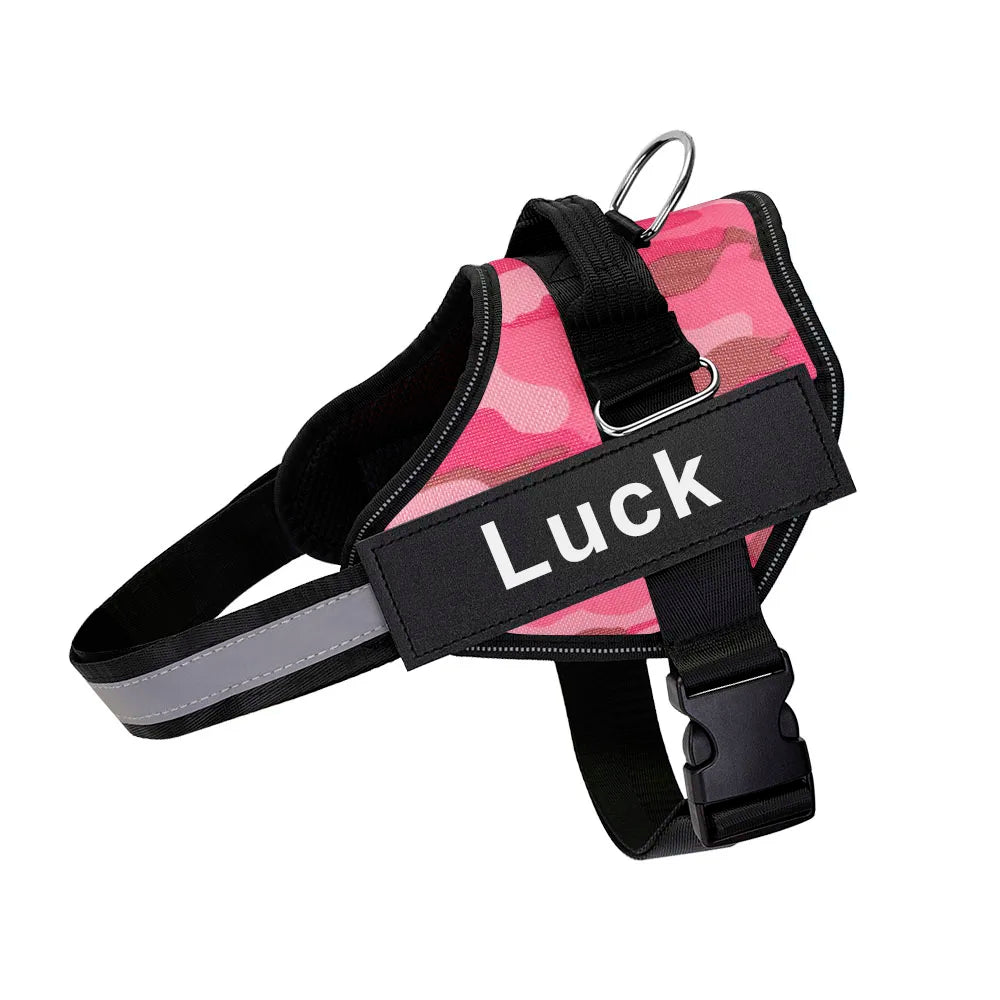 Dog Harness Vest ID Patch Customized Reflective Breathable