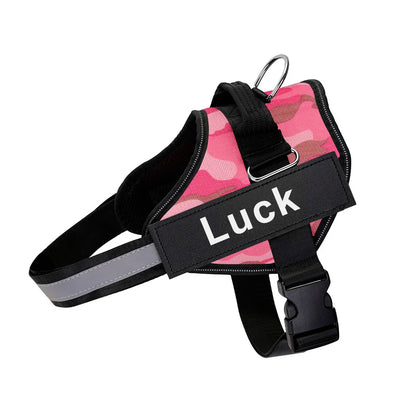 Dog Harness Vest ID Patch Customized Reflective Breathable