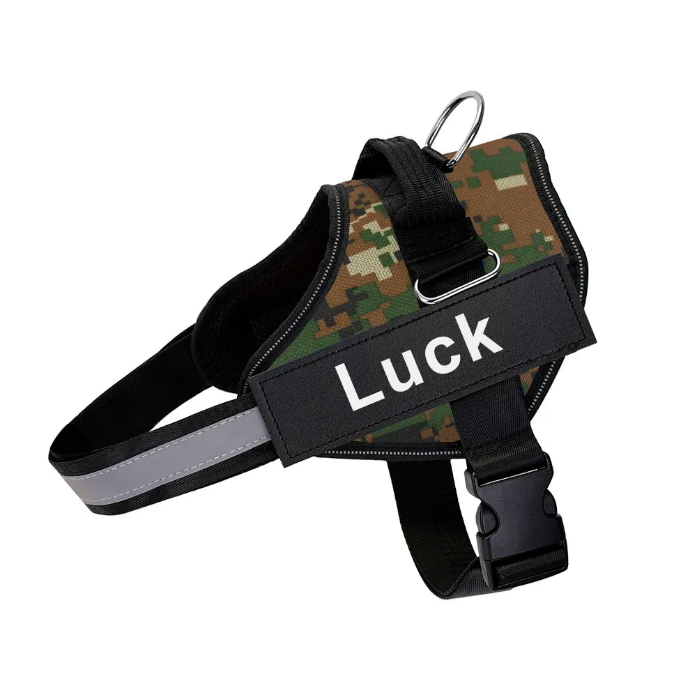 Dog Harness Vest ID Patch Customized Reflective Breathable
