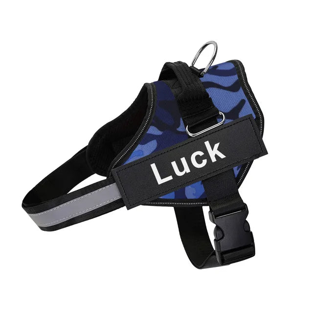 Dog Harness Vest ID Patch Customized Reflective Breathable