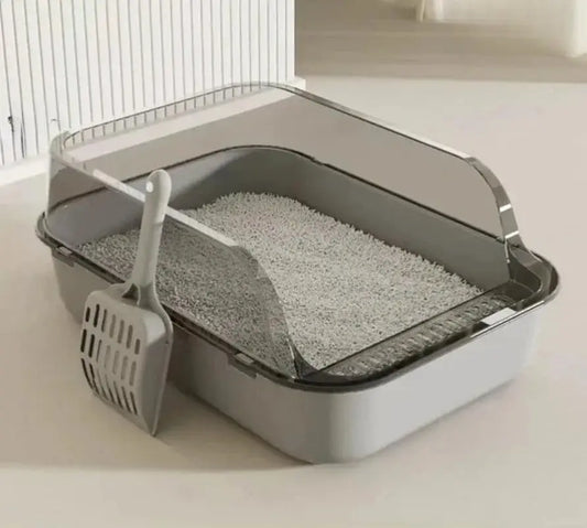 Semi-Enclosed Cat Litter Box  High Sides