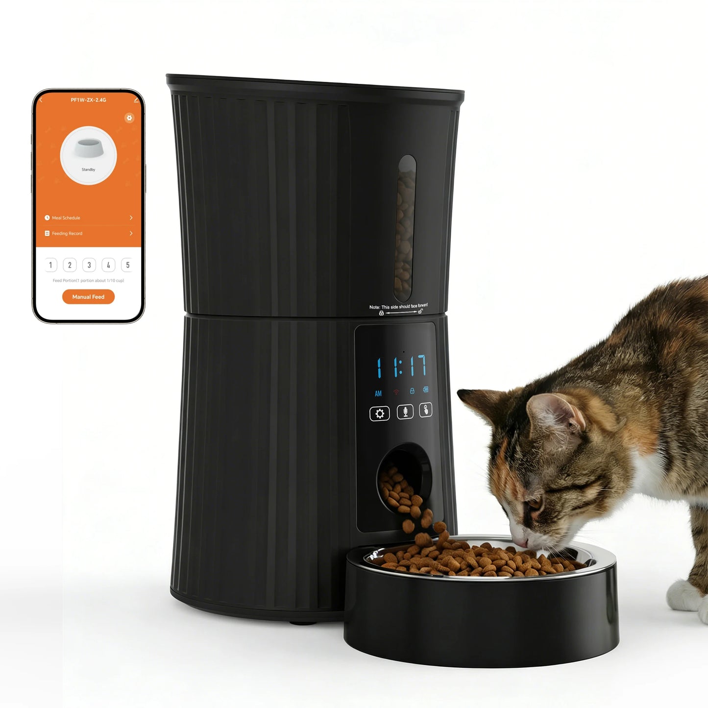 4L Automatic Feeder WiFi Timed  Food Dispenser ,  Dual Power Supply Indoor Programmable