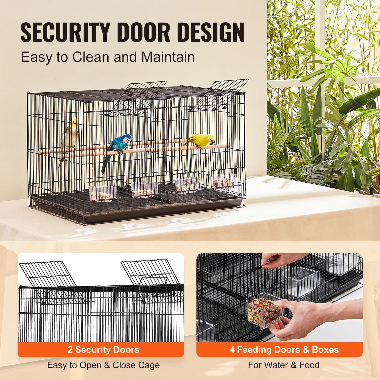 Flight Bird Cage Stackable Divided  Cage for Kinds of Birds Pet Travel with Handle and Perche