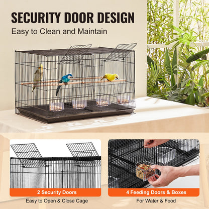 Flight Bird Cage Stackable Divided  Cage for Kinds of Birds Pet Travel with Handle and Perche