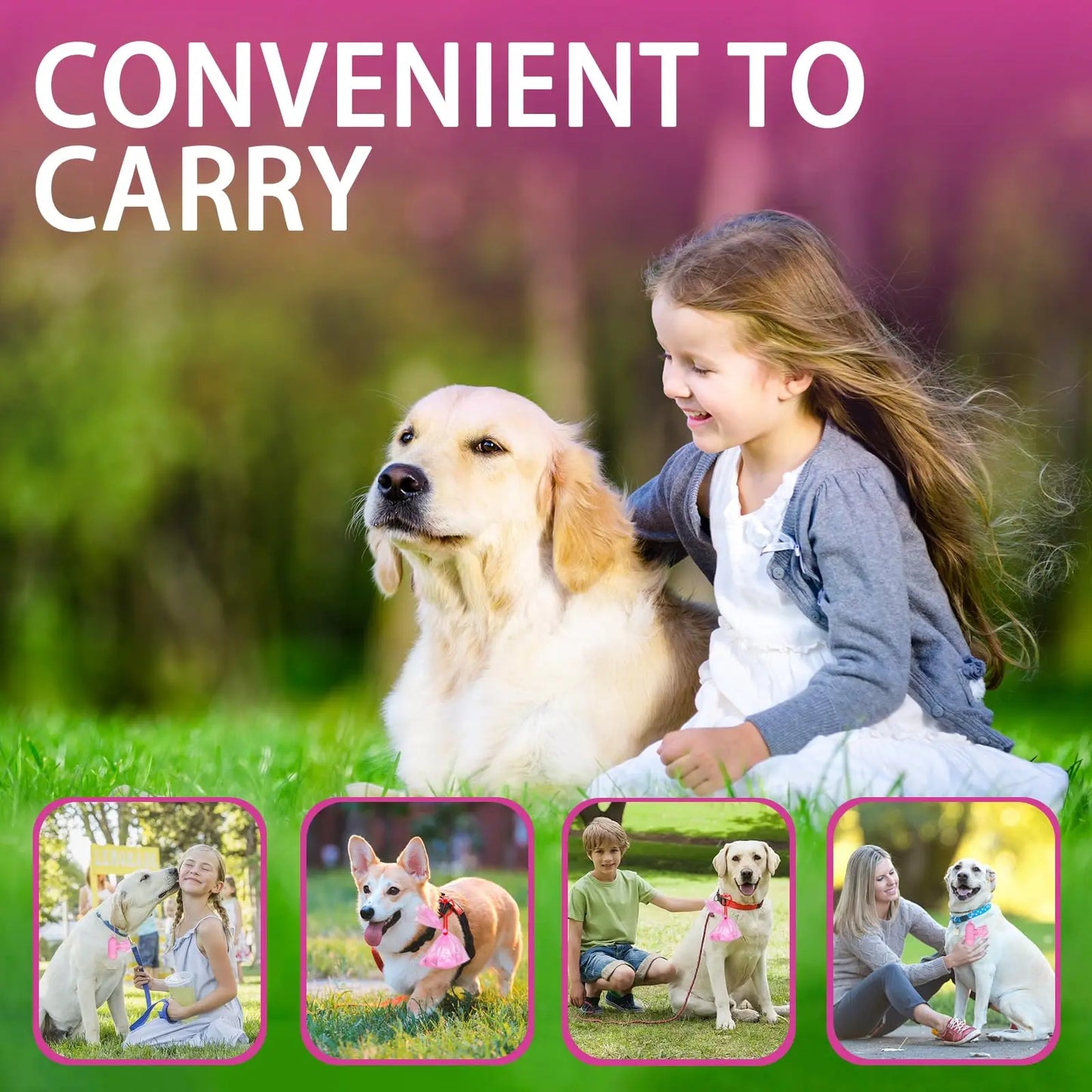 Lavender Scented Dog Poop Bags  Cute Paw Print  Dog Pick Up Bags,