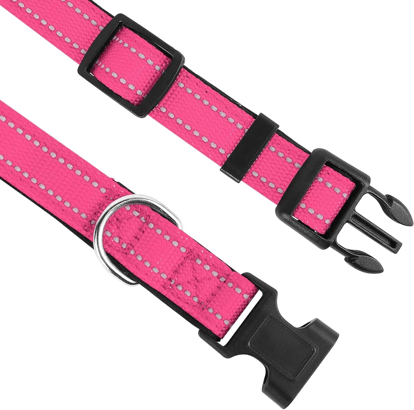 Reflective Dog Collar, Adjustable Soft Neoprene Padded Nylon