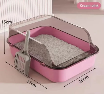 Semi-Enclosed Cat Litter Box  High Sides