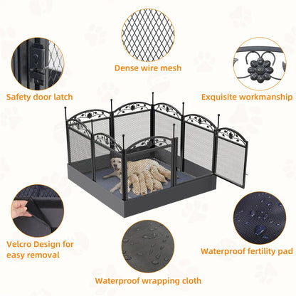 8 Panels DIY Heavy Duty Dog Playpen Pen Outdoor Indoor Dog Puppy