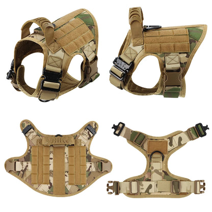 Tactical Dog Harness Leash Set , Pet Vest Handle