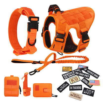 Dog Harness For Large Medium Dogs Leash Adjustable Tactical Training Vest