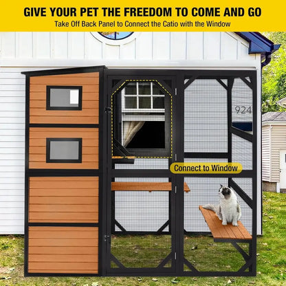 4-Tier Cat Enclosure ,Indoor or Outdoor Use