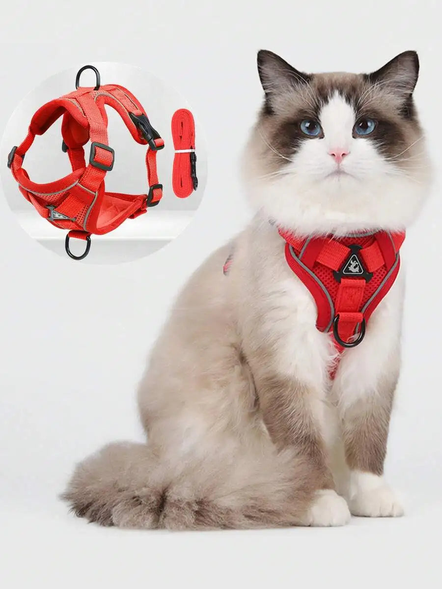 Reflective Pet Harness And Leash Set, Suitable For Dogs & Cats,