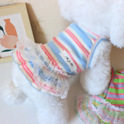 Puppy Summer Clothes Pet Outfit ,     Dog Dress  -  Cat Vest   -    Chihuahua Bichon Yorkie Suspenders Skirt