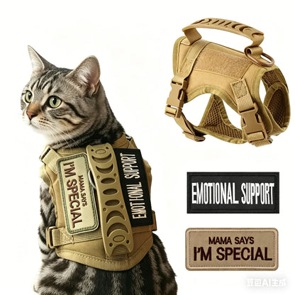 Safe Tactical Harness Vests Traction Leash    with   Two Stickers for Cats Puppies and Small Dogs