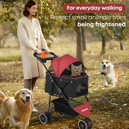 Pet Stroller ,3 Wheels Foldable with  Mesh Canopy 
Outdoor Travel