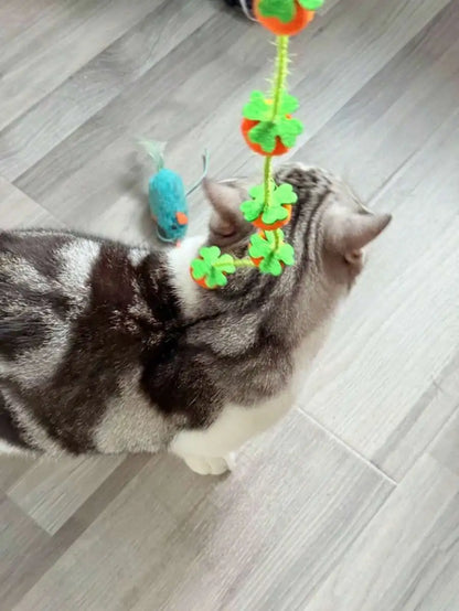 2pcs Colorful Cat Teaser Wands With Bells