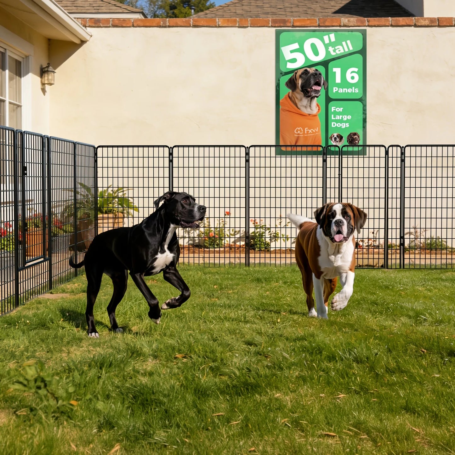 Panels / Dog Playpen , Heavy Duty Metal Pet Fence with Gate -    Portable Exercise Pen