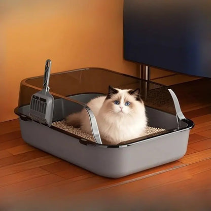 Semi-Enclosed Cat Litter Box  High Sides