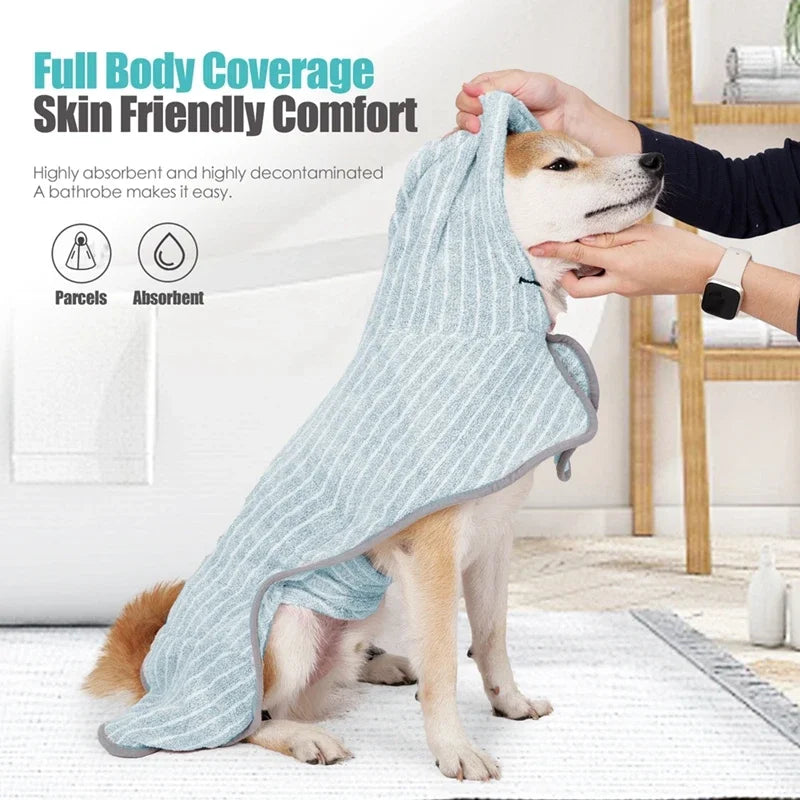 Pet Bathrobe Coat Fast Water Absorbent Towel
