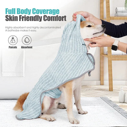 Pet Bathrobe Coat Fast Water Absorbent Towel