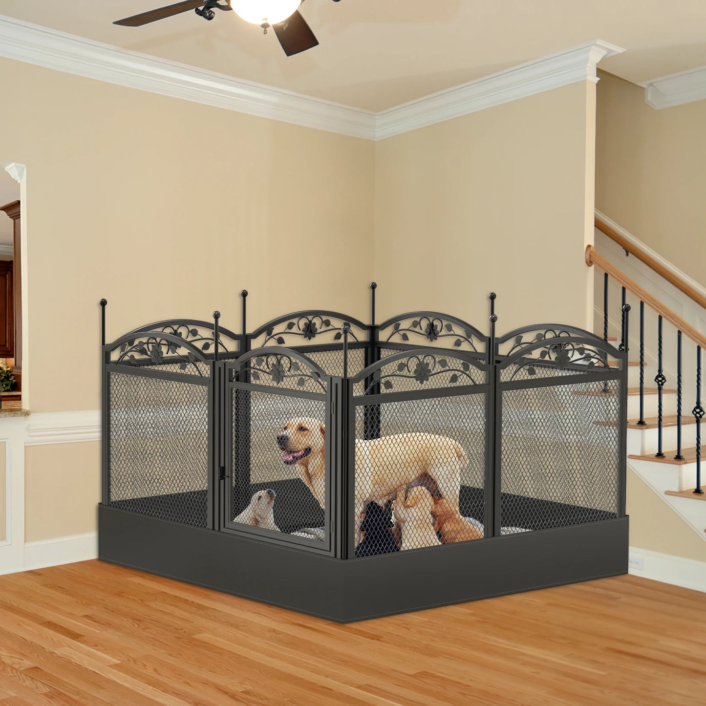 8 Panels DIY Heavy Duty Dog Playpen Pen Outdoor Indoor Dog Puppy