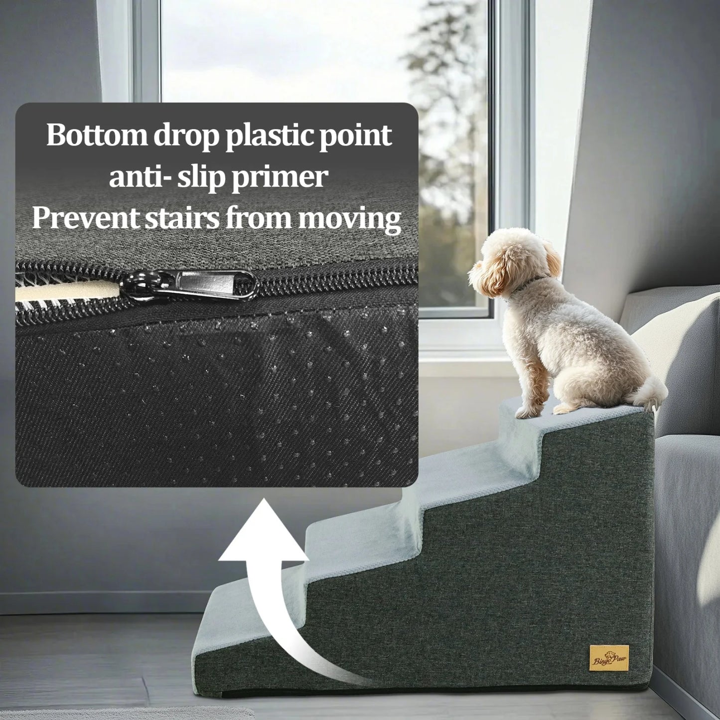 3/4 Steps Dog Stair for Small Dogs, Non-Slip Balanced, Pet Steps  For r Couch Sofa