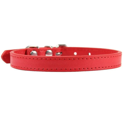 Colorful Leather Cat Dog Collar Cute Adjustable