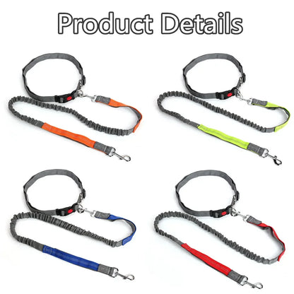 Retractable Dog Leash with Adjustable Waist Rope Hand Free