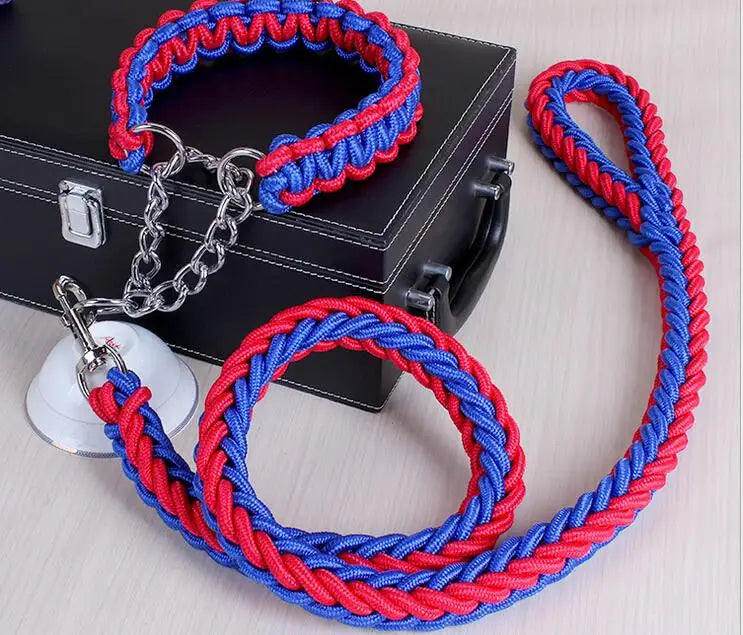 Double Strand Rope Large Dog Leashes Metal P Chain Buckle